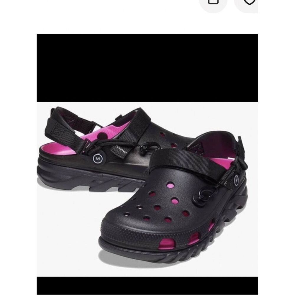 Crocs Duet Max Clog |I × Post Malone Mens 4Woman's 6 Black/ Pink Shoes